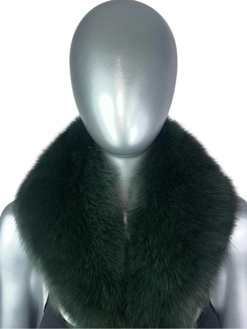 EMERALD GREEN FOX  Shawl Collar, 30” L, Certified Vintage Fur